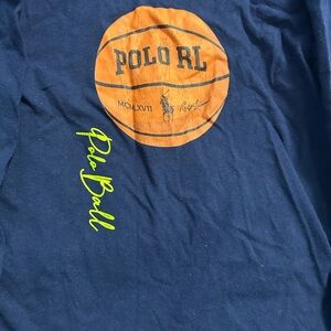 Polo by Ralph Lauren Kids Long Sleeve Tee - Navy Blue and Orange